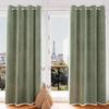 Velvet Eyelet Curtain 135X250 Cm VELVET Green, by Soleil D'ocre