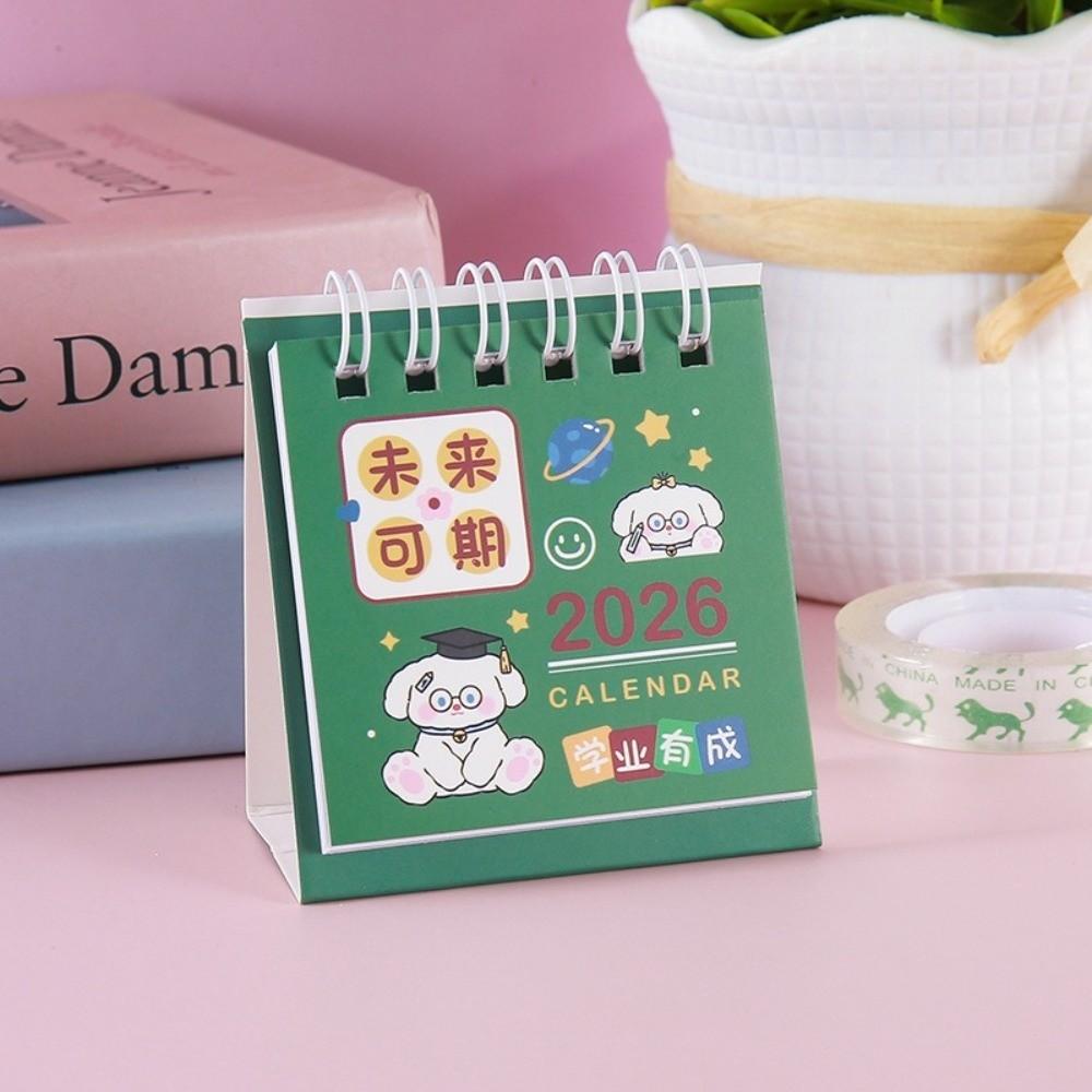 Coil Binding 2026 Desk Calendar Mini Standing Calendar Cute Daily Planner  Desktop Decoration