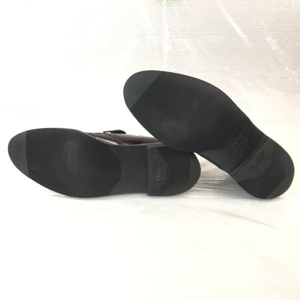 E.T.Wright 80-е Винтаж Кожа Подкладка из Фетра Однотонный Носок 8D/B 25.5-26.0 Бордовый(ИСПОЛЬЗОВАЛ)