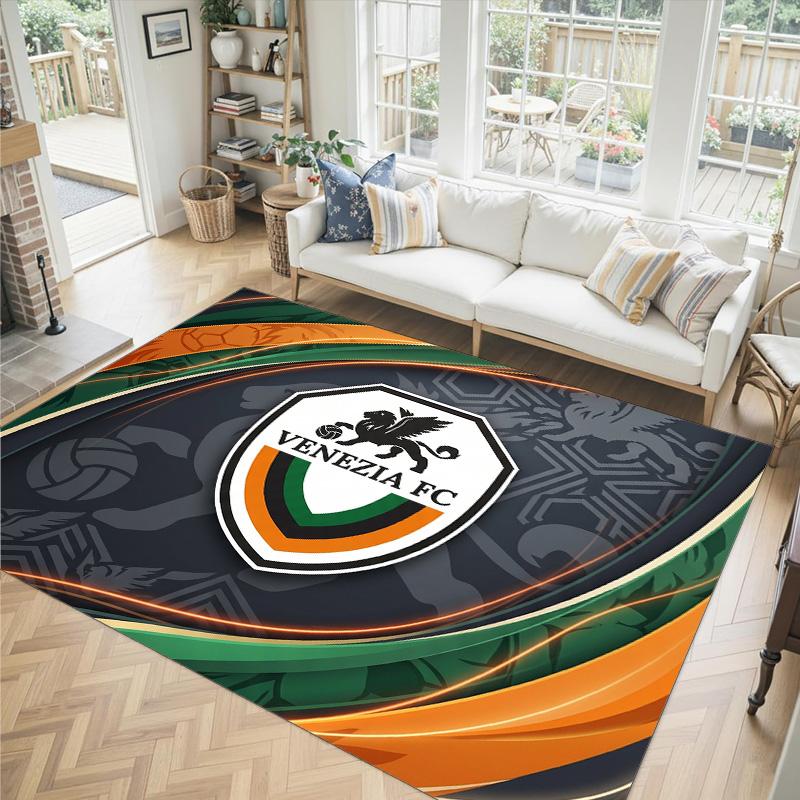 Venezia FC Football Design Crystal Velvet Carpet Cozy Non?Slip Printed Rug For Bedroom Living Room Entrance
