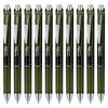 Шариковая ручка Pentel с гелевыми чернилами Energel Retractable 0 Olive Black 10 шт. 0,7 мм BL77A2-KA