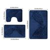 3 Piece Bathroom Mat Memory Foam Ultra Soft and Absorbent Leaf Bath Rugs Thick Washable For Bathroom Toilet Tub Mat Set