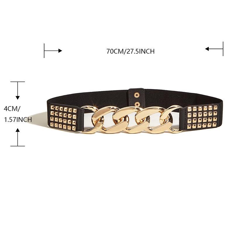 Встроенный эластичный женский поясной ремень Потрясающий простой металлический пояс