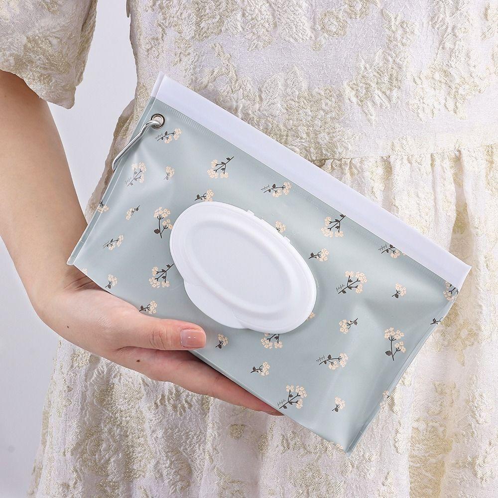 Carrying Case Flip Cover Portable Cosmetic Pouch Wipes Holder Case Tissue Box Wet Wipes Bag