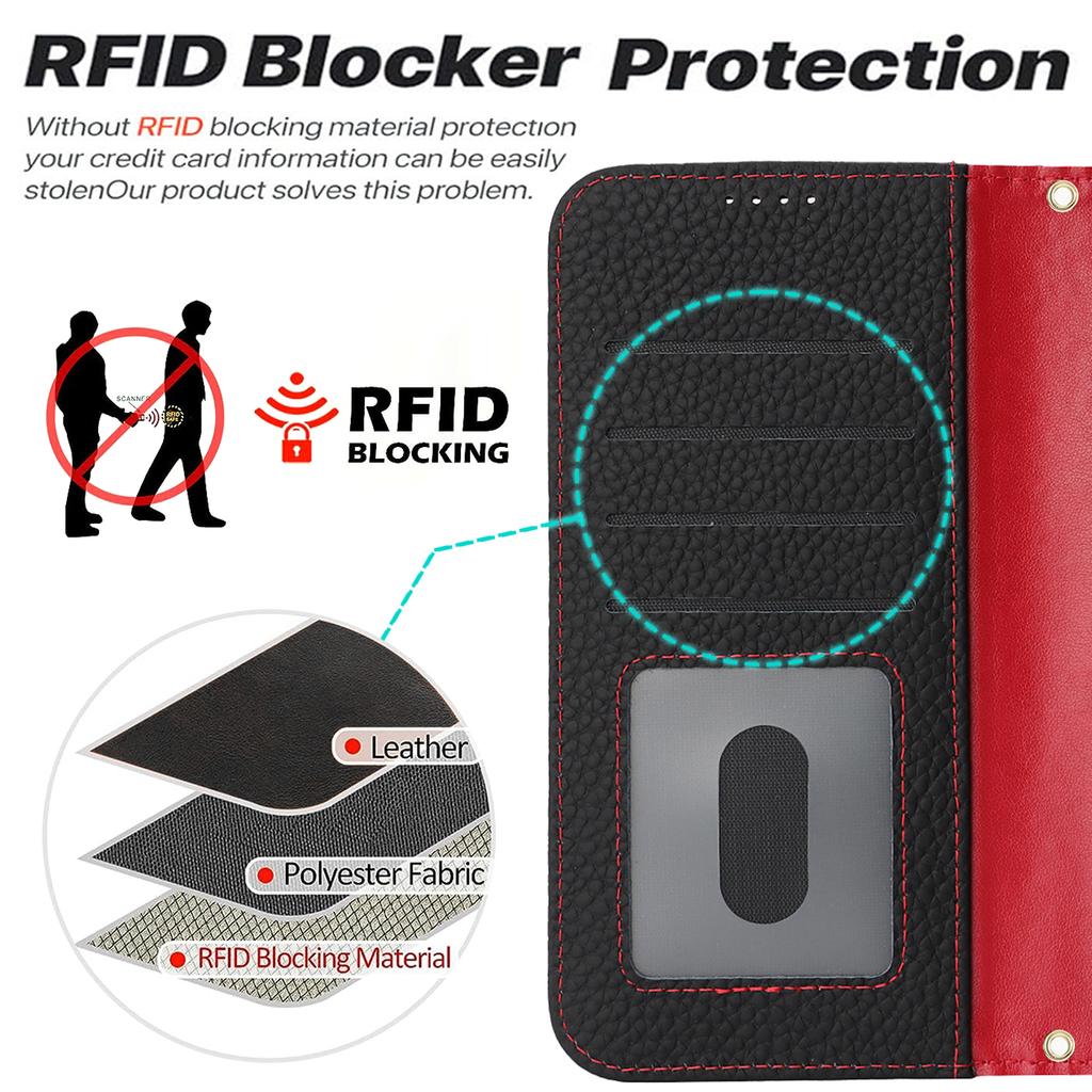 Для Samsung Galaxy S25 Чехол-подставка Текстура личи Натуральная коровья кожа Кошелек Чехол для телефона с RFID-блокировкой