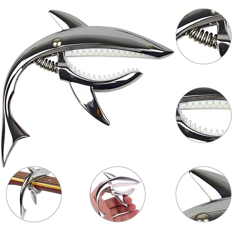 Каподастр из цинкового сплава Shark для акустической, электрогитары и укулеле - Аксессуар для музыкального инструмента