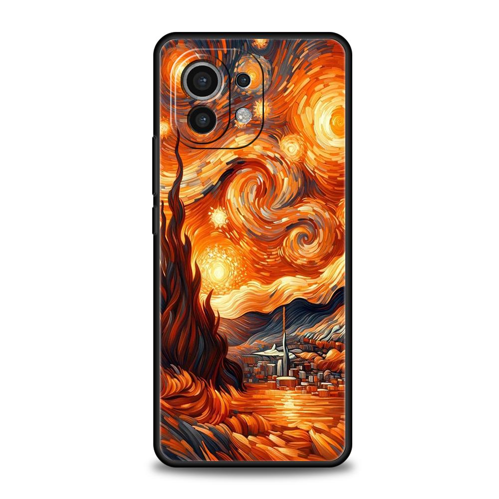 Чехол для телефона Кот Ван Гог Звездная ночь Для Xiaomi 15 14 13 12 Lite 14T 13T 12T Pro Poco X7 X6 X5 X4 X3 NFC F7 Ultra F6 Pro