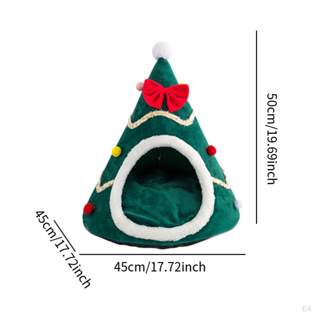 Рождественская кошачья кровать для домашних кошек Уютная будка Пещера Убежище Теплая Милая