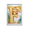 Poster Cheerful "F" With Monkey Poster Cheerful "F" With Monkey, 30X40 Cm, Dark Brown Wooden Frame, 230 Gsm Matte Paper