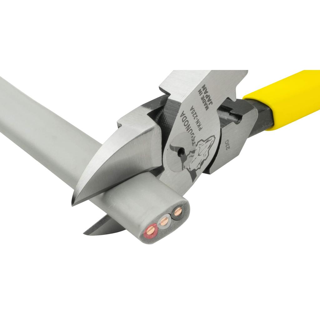 TSUNODA Power Hard Wire Nippers with Crimping Function, Eccentric, 225mm, PKN-225A