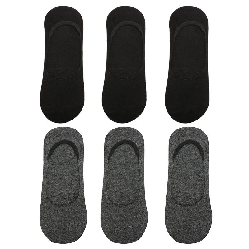 6 пар мужских летних тонких носков больших размеров, хлопковые невидимые силиконовые носки, антибактериальные слипоны