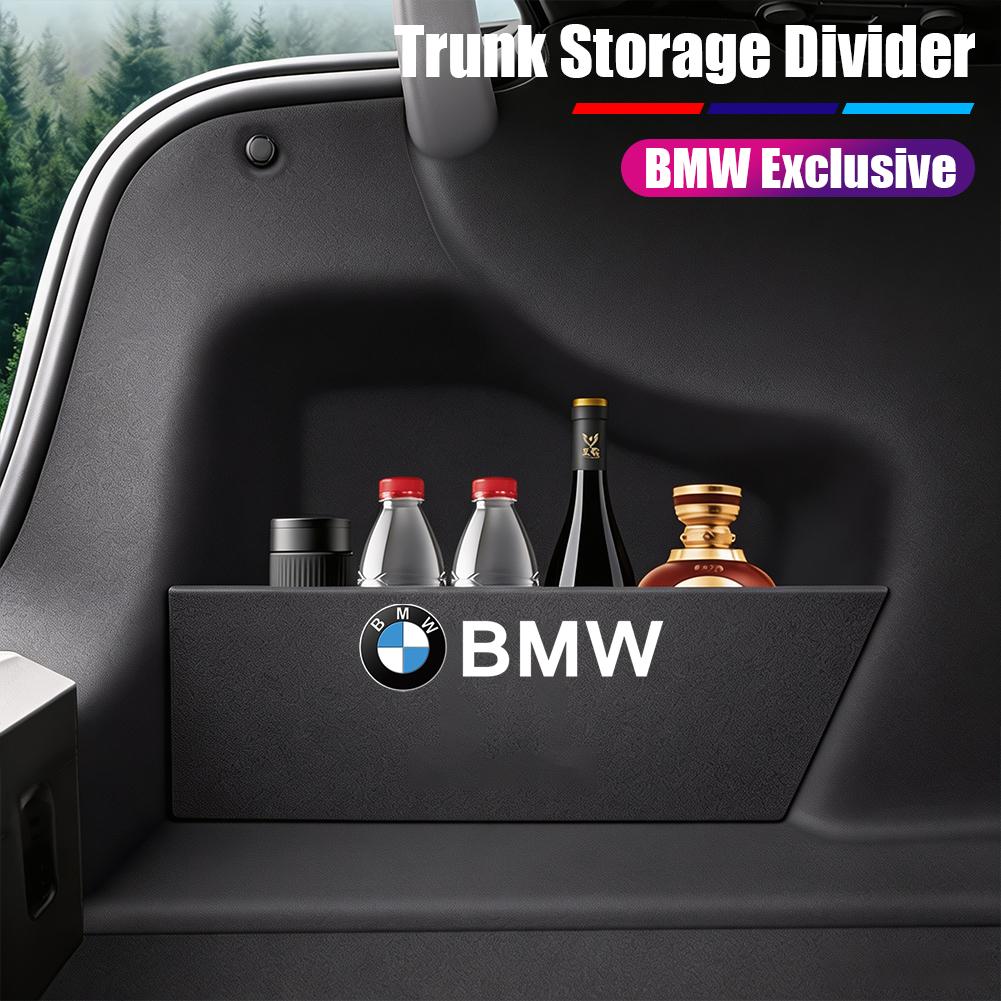 OANW5 2Pcs Suede Car Trunk Side Divider Storage Board Accessories For BMW 3 4 5 Series X3 X4 G20 F30 G30 F10 G01 G32 G22 M Performance