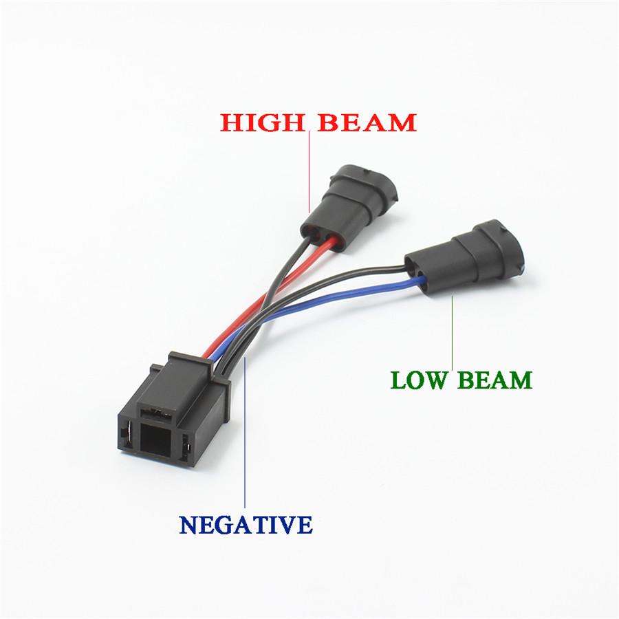 2Pcs H9/H11 To H4  Hi/Lo  Beam Headlight Splitter Harness Adapter H4 Wiring Harness Dual Beam Headlights