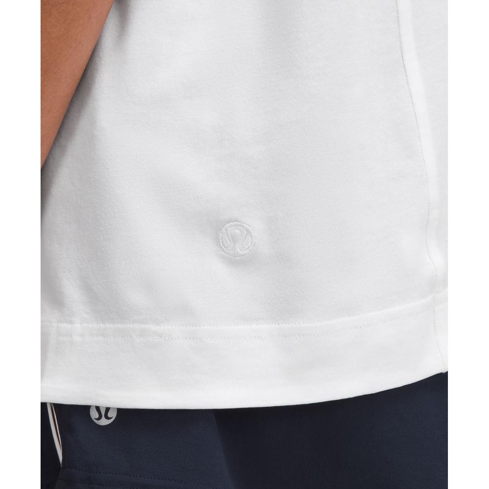 Lululemon Длинная хлопковая майка с круглым вырезом, белая