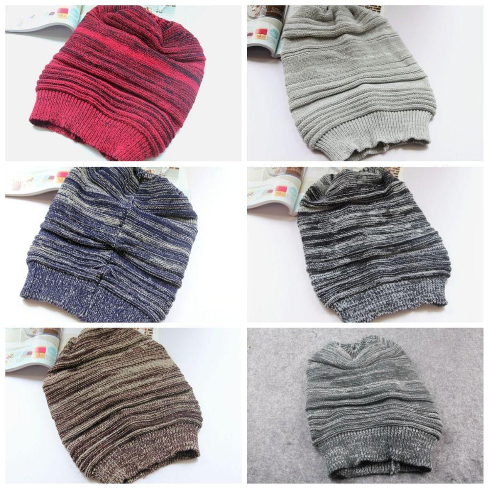 Baggy Winter Knitted Hat Warm Ski Cap Casual Wool Cap Women and Men