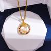 Французское винтажное медное солнце новое ожерелье высокого класса нишевая ключичная цепочка мужское и женское микроцирконовое инкрустированное ожерелье ювелирное украшение подарок