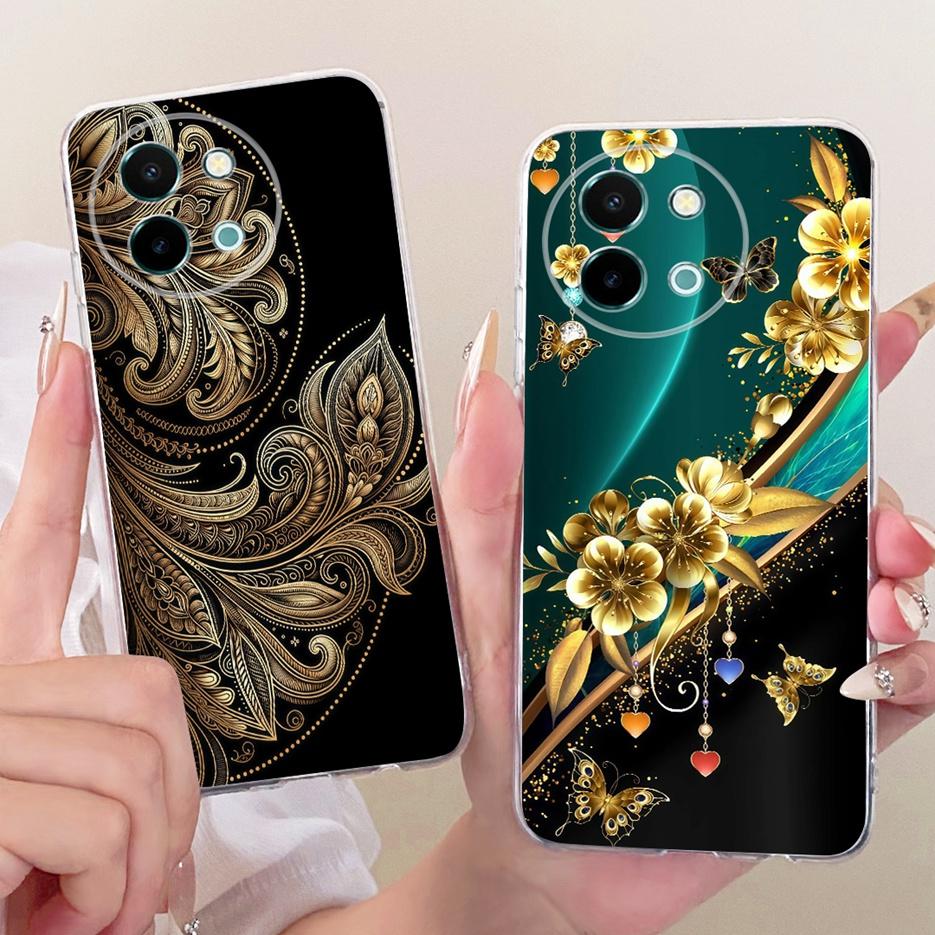 Чехол для Vivo Y38 5G Цветы Расписной Чехол Мягкий Тонкий Чехол для Телефона Для Vivo Y58 5G V2355 Y 38 VivoY38 VivoY58 Fundas Coque