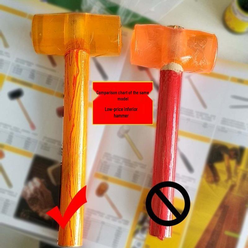 Transparent Mallet with Wooden Handle - Hammer for Floor Tile Decoration