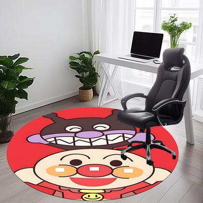 1 шт. Круглый ковер Anpanman для офиса, подходит для офиса, под офисные стулья, спальни, гостиной, домашнего декора, декора комнаты T1224014