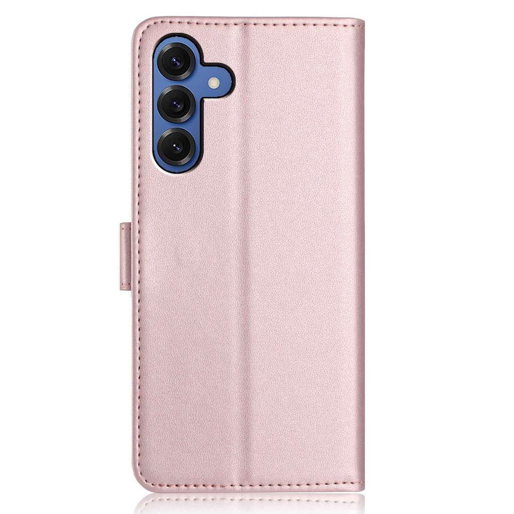 Для Samsung Galaxy S24 FE Чехол-кошелек с ремешком/Множество слотов для карт Однотонный кожаный чехол-подставка для телефона