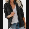 Women's Loose Multi-Pocket Zipper Jacket - Korean Slim Fit, Solid Color, Spring/Autumn Fashion Trend W156