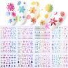Holographic Christmas Nail 3D Adhesive Stickers Decals Nail Art Decoration Laser Snowflakes Santa Snowman Xmas Tree