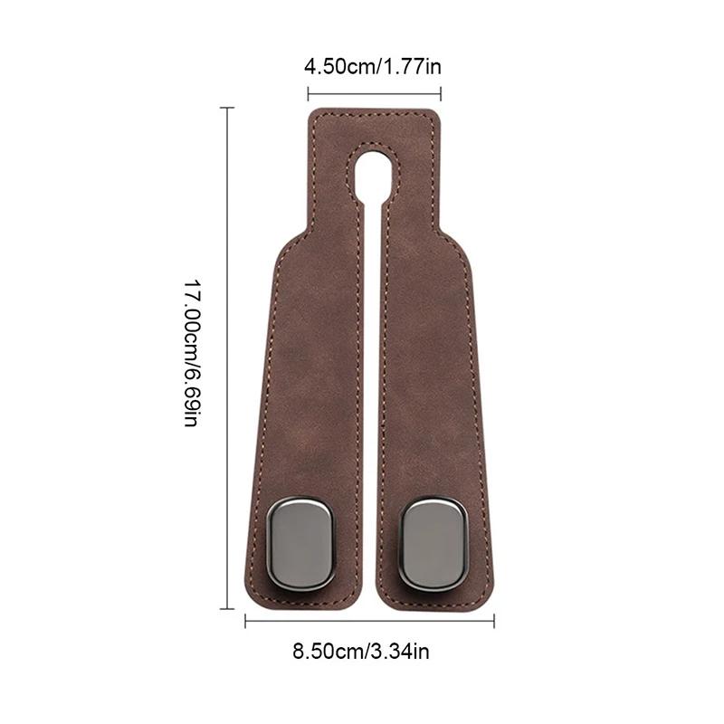2 in 1 Quality Car Headrest Hook Premium Suede Rear Seat Hanging Dual Hook 20KG Large Load-Bearing Hook Hanger ABS/Metal Hook