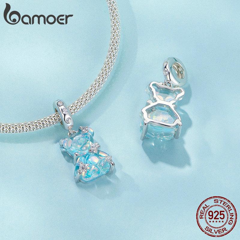 WOSTU Подвеска «Мечтательный медведь» из стерлингового серебра 925 пробы подходит для оригинального браслета «сделай сам», сказочный подарок для женщин, ювелирные украшения