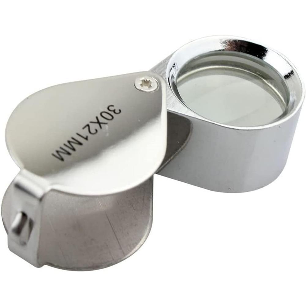 Мобильный телефон/ПК/ноутбук/ремонт часов/ювелирные очки металлический корпус ручная лупа (Серебро 30X 21Mm)