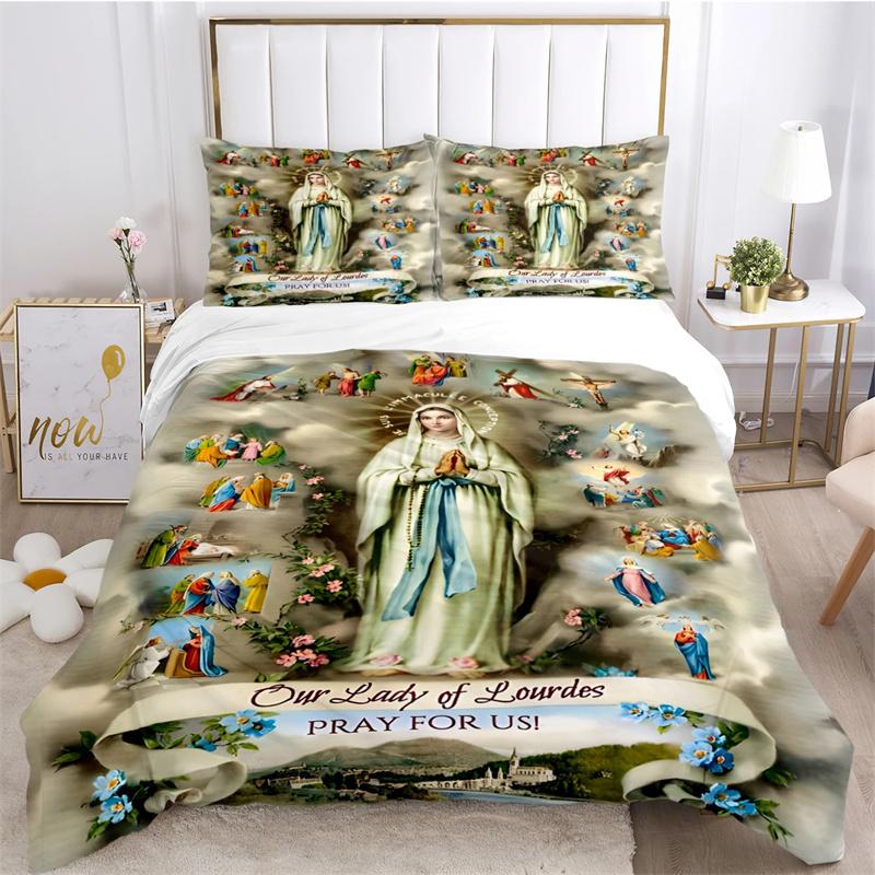 Доброе Сердце Пресвятой Девы Марии Всесезонный Пододеяльник Одеяло Постельный Комплект Мягкий Пододеяльник и Наволочки Односпальный/Двуспальный/Квинсайз/Кингсайз