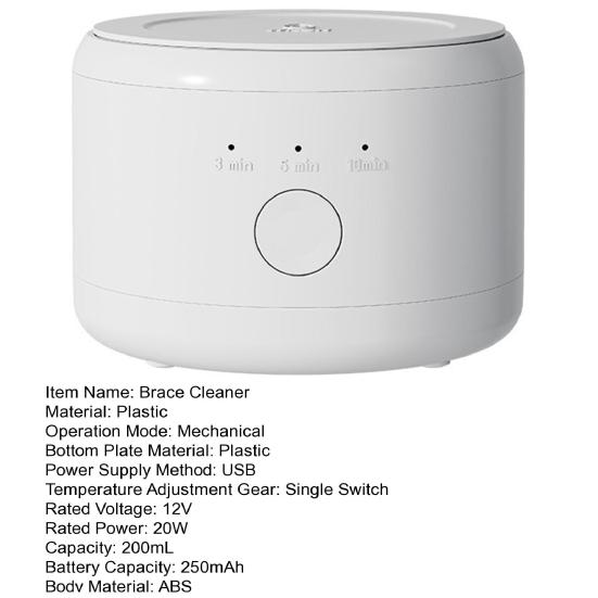 Ultrasonic Brace Cleaning Machine High Frequency Technology Multi-function Invisible Retainer Denture Jewelry Cleaner