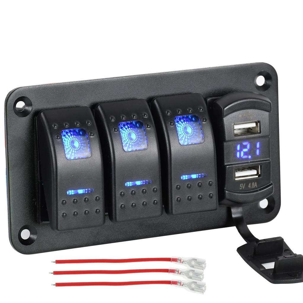 Chaoxinyizu Switch Panel, Waterproof Boat Switch, Car Boat, LED Voltmeter, Switch Panel, Switch Panel