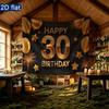 1pc Birthday & Wedding 30th Balloon Indoor/Outdoor Hanging Banner Golden