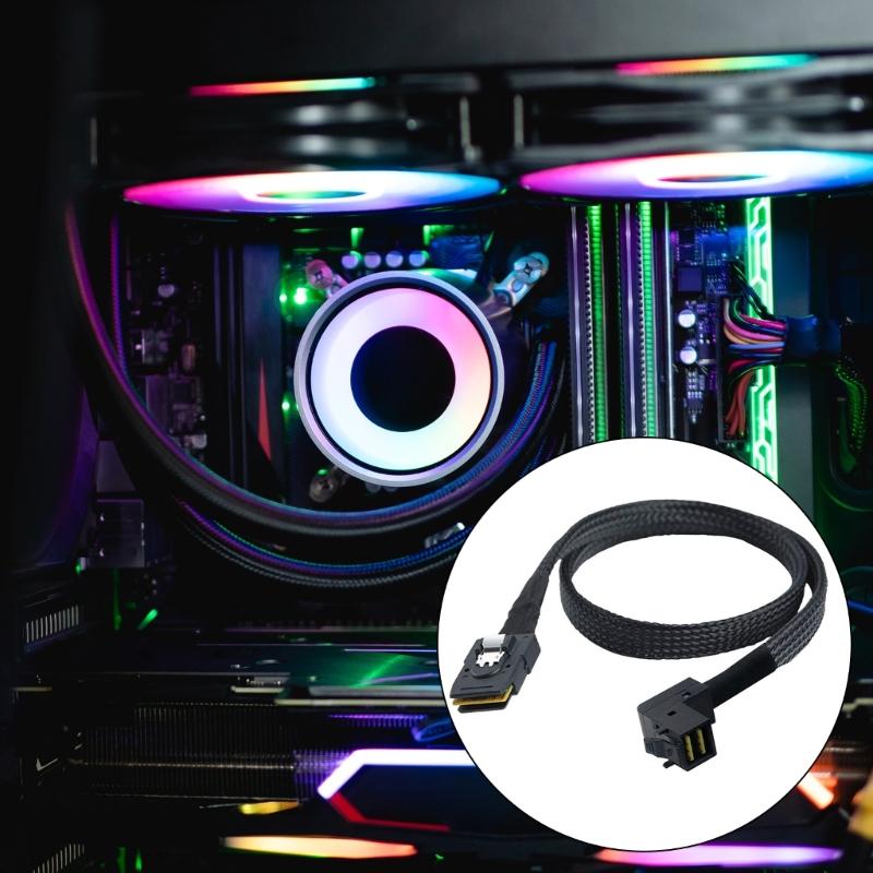 Coaxials SFF 8087 to 90 Degree MiniSAS 8643 Internal Connectors Cable for Universal Use in Servers and Hard Drives