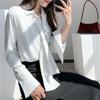 Blusa Mujer Moda Verano  Elegante Blusa Femenina Manga Larga Top Chic Blanco