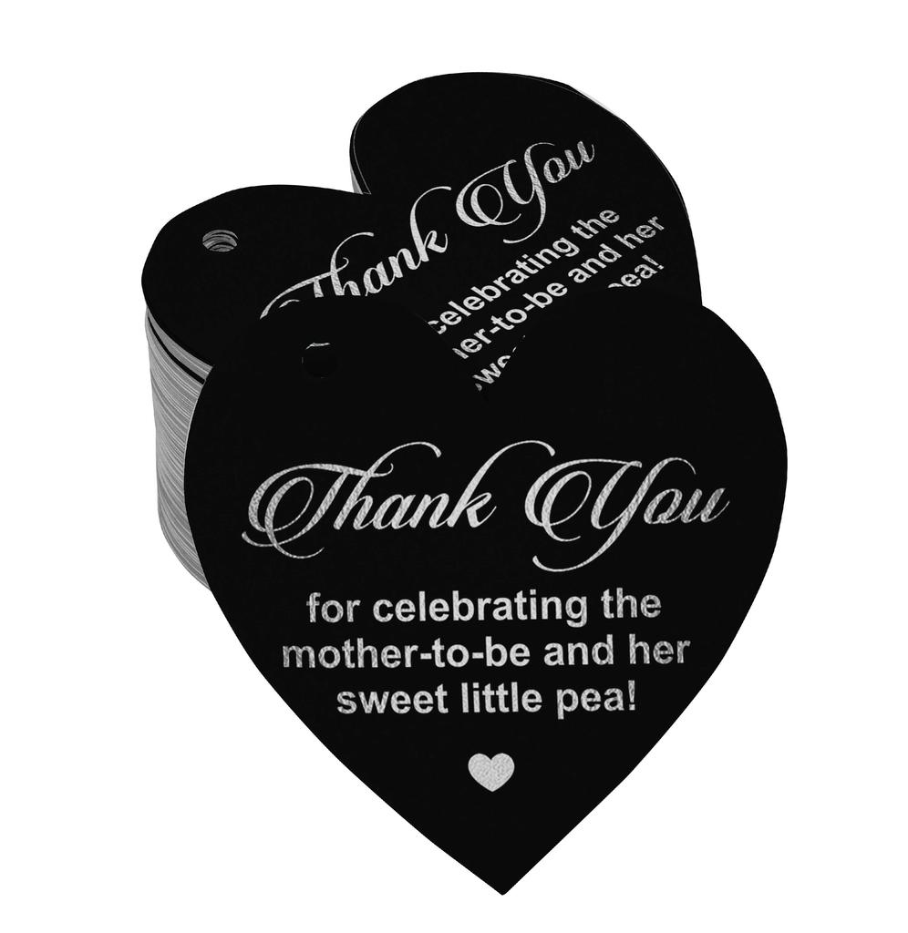 Inkdotpot 100 шт. в упаковке, спасибо за празднование дня рождения будущей мамы, бумажные бирки, поделки, настоящая серебряная фольга, подвеска