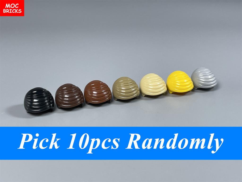 Нетоксичные 10 шт. Moc Bricks Мужские волосы Боковой пробор 1011 4 см Фигурка Тело Аксессуар Коричневый Черный Совместимо с Крупными Брендами Строительные Блоки Игрушки