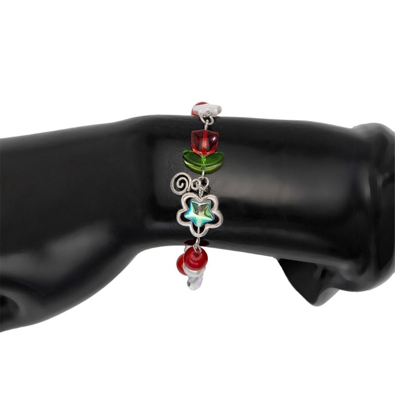 Модный браслет ручной работы с цветочными кисточками, цепочка с цветочным узором и бусинами, регулируемая длина, браслет, ювелирные изделия для женщин