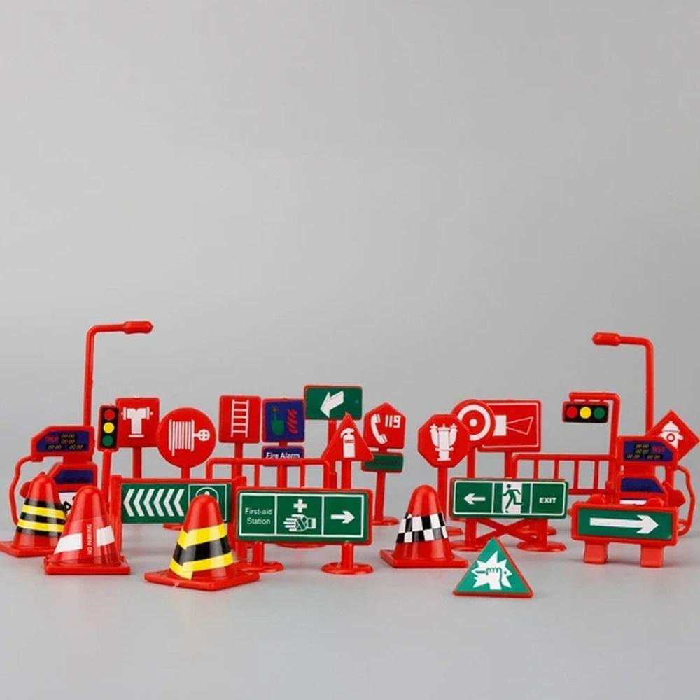 Parking Lot Traffic Sign Models Roadmap Street Sign Cones Creative Traffic Barrier Signs Kids Toy