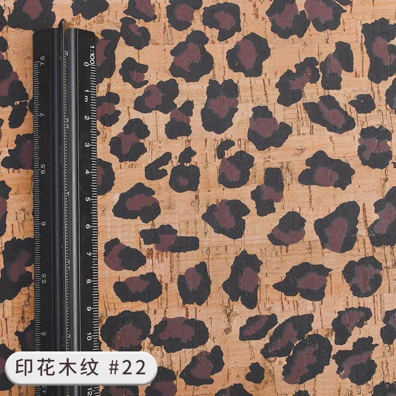 Durable Environmentally Friendly Printed PVC Cork Leather Fabric Suitable for Decorative Tablecloths Bags DIY Sewing Fabrics