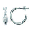 [L3946] - Silver 'Sissi' Silver-white (rhodium-plated) Hoop Earrings - 18 Mm 4 Mm
