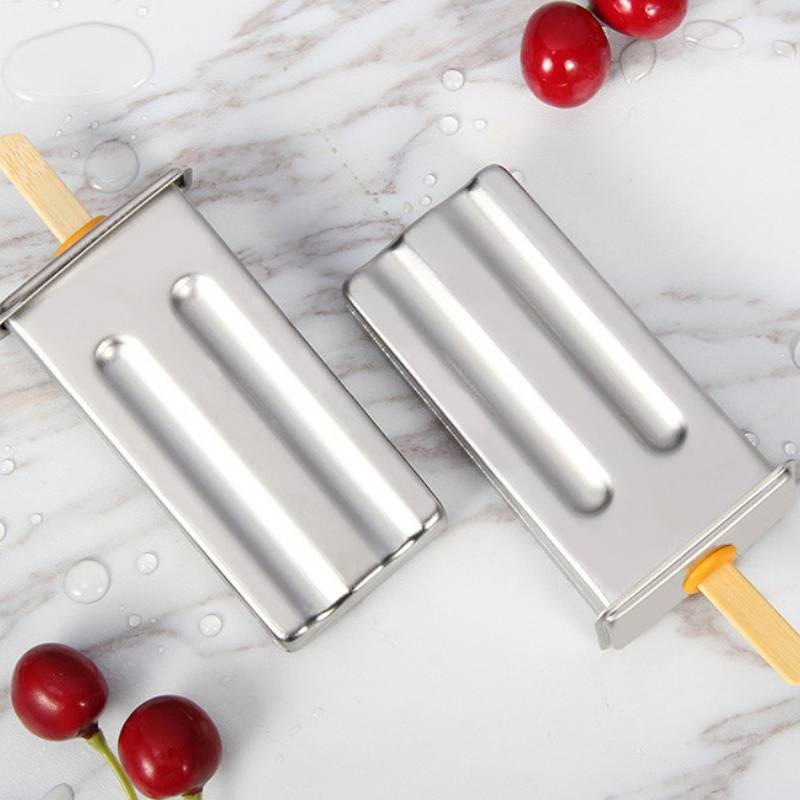 Современные формы для льда из нержавеющей стали с двойными слотами для домашнего использования и коммерческого замораживания