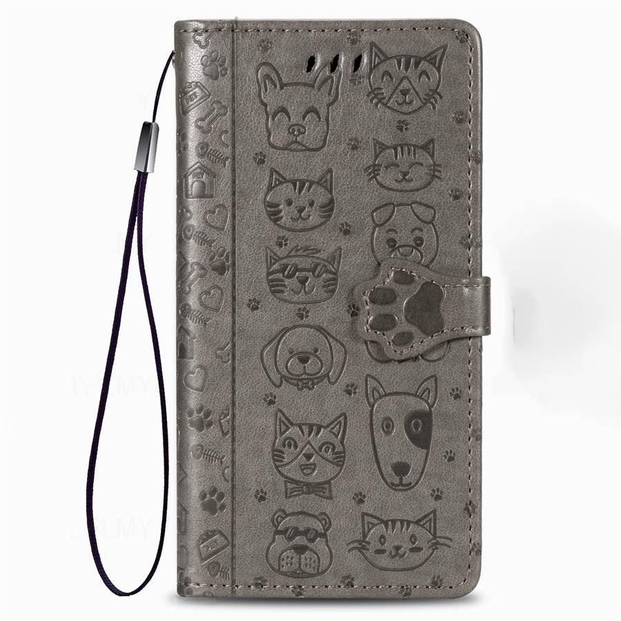 Кожаный защитный чехол-книжка для Xiaomi Poco C65 C75 M6 X6 F6 X5 Pro 14T 11T 12T 13T Redmi A3 9 9C 13C Note 13 12 10 11 чехол-кошелек с мотивом кошки и собаки