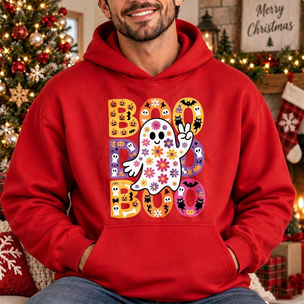 Boo Halloween Ghost Hoodie Unisex Fashion Streetwear Hooded Sweatshirt Long Sleeve Casual Winter Hoodies