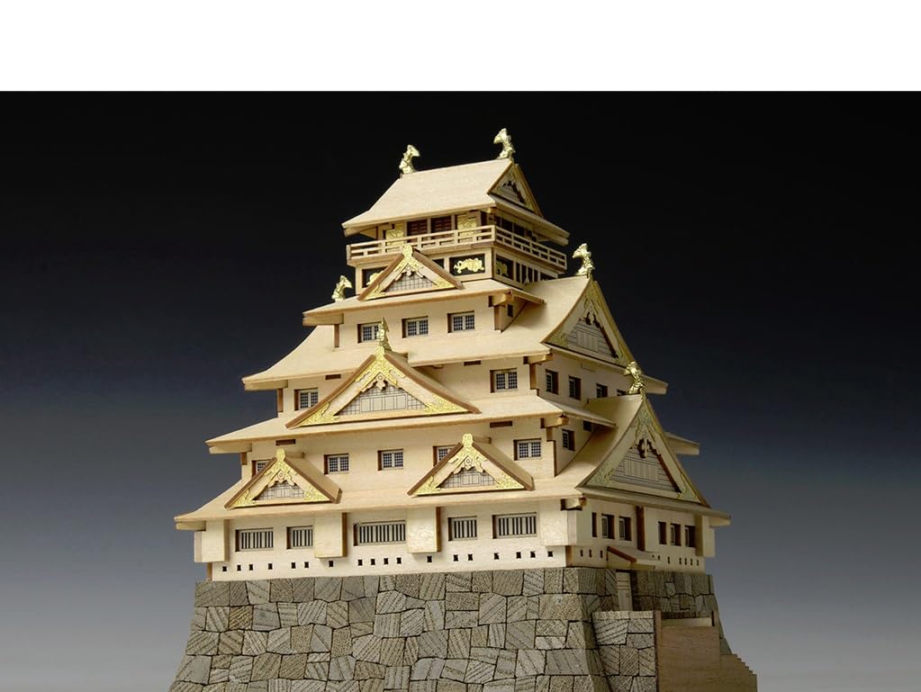 Деревянная модель замка Осака от Woody Joe, сборочный комплект 1/400 (Строительство)