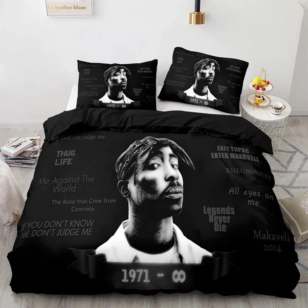 3D Принт Рэпер 2Pac Тупак Постельное Белье Двуспальное Полуторное Кинг Пододеяльник Одеяло Наволочка Мальчики Девочки Взрослые Спальня