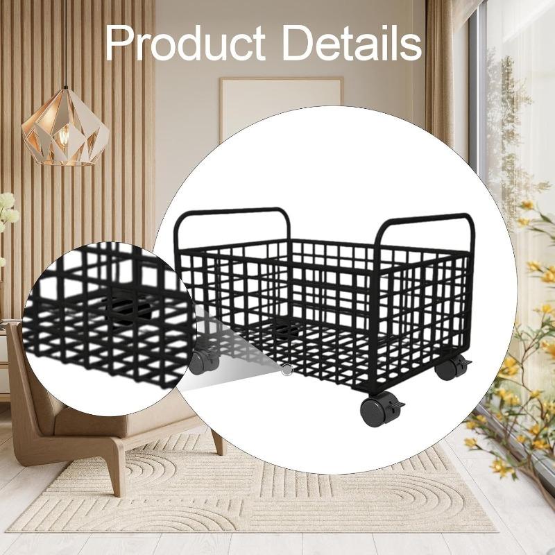 Heavy-Duty Rolling Storage Cart with Wheels-Large Storage Basket No Assembly Required-Suitable for ,Office,Bedroom,Living Room