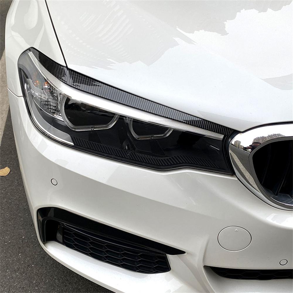 2 шт., глянцевые фары из АБС-пластика, злые брови, веки для BMW G30 G31 F90 5 серии 520d 525i 530i 530d 550i M5 2017-3D