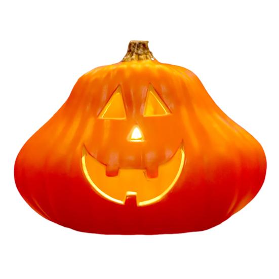 Halloween Pumpkin Lantern Spooky LED Light Up Pumpkin Figurine for Indoor Outdoor Halloween Tabletop Decor