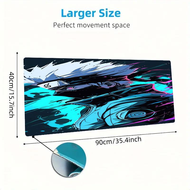 Naruto Kakashi Mouse Pad, Large Gaming Desk Mat, Non-slip XXL Mousepad for Laptop & Tablet, Mini PC Playmat with Stitched Edges
